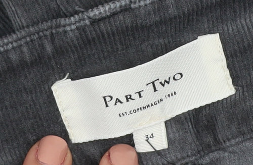 Part Two Womens Grey Corduroy Chino Trousers Size 8