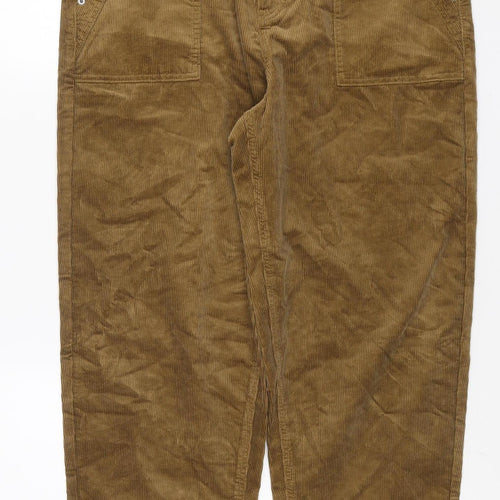 Marks and Spencer Men's Brown Corduroy Regular Fit Chino Trousers Size 14