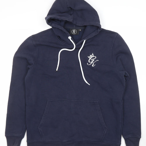 Gym King Men's Blue Pullover Hoodie Size M Fleece Logo Sweatshirt