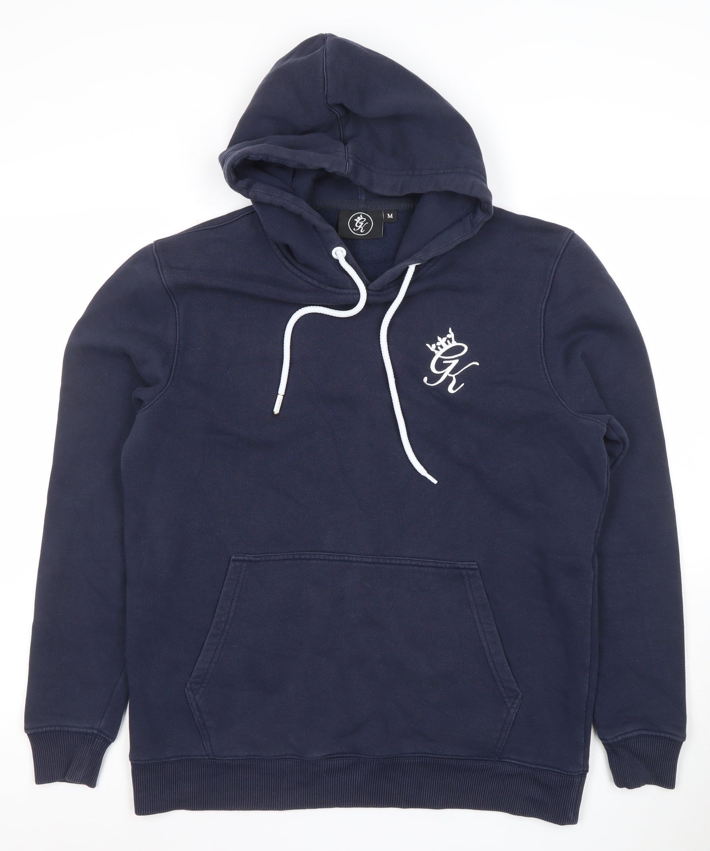 Gym King Men's Blue Pullover Hoodie Size M Fleece Logo Sweatshirt