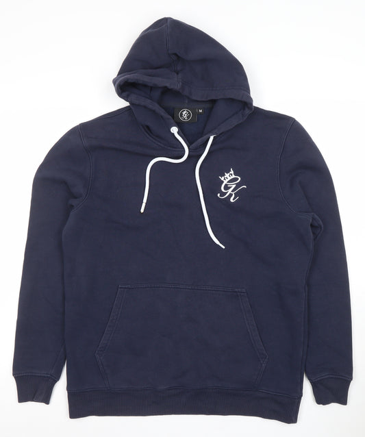 Gym King Men's Blue Pullover Hoodie Size M Fleece Logo Sweatshirt