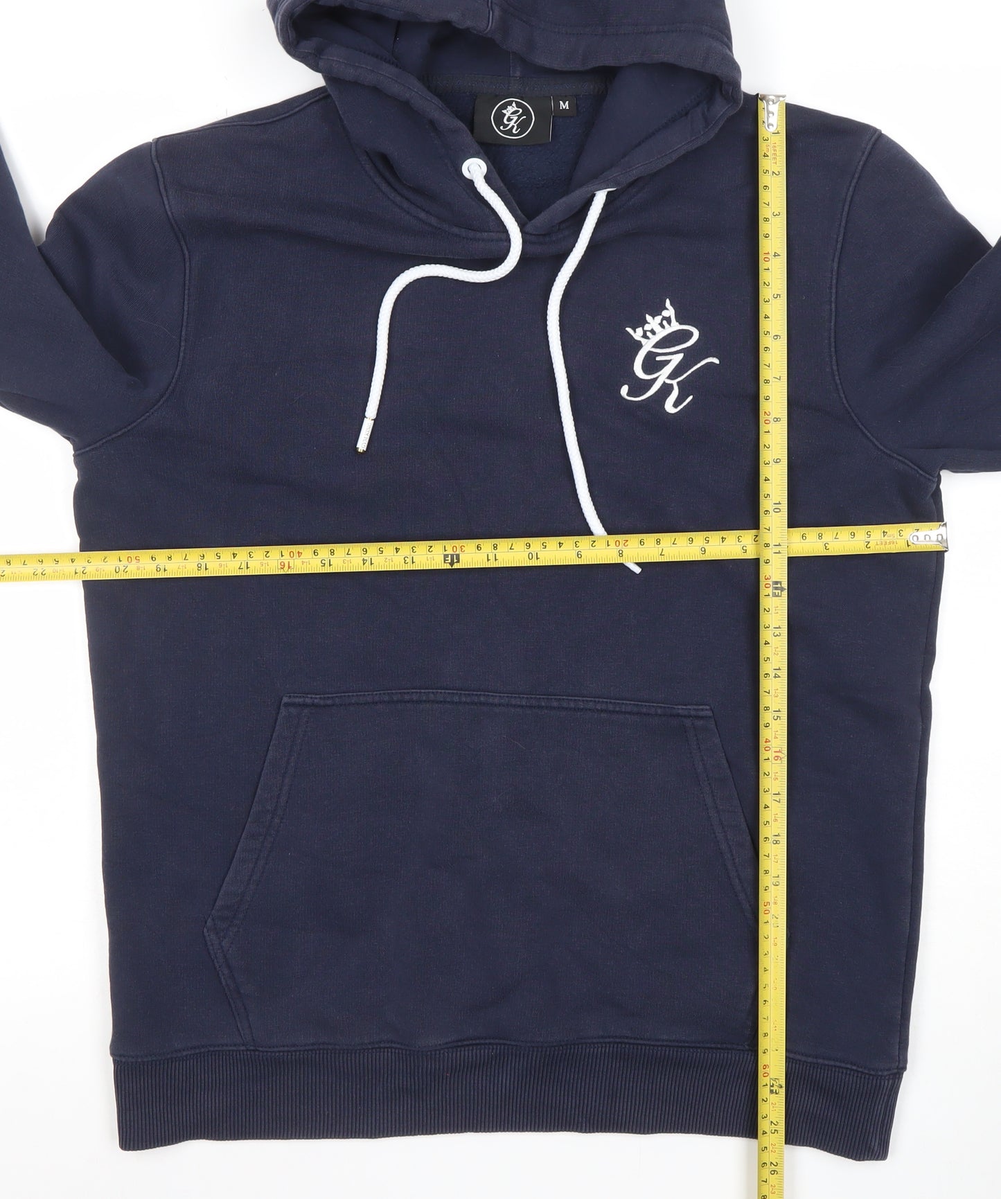 Gym King Men's Blue Pullover Hoodie Size M Fleece Logo Sweatshirt