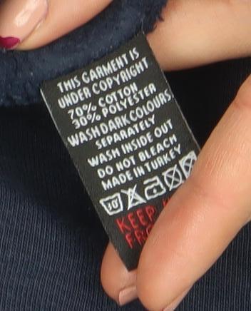 Gym King Men's Blue Pullover Hoodie Size M Fleece Logo Sweatshirt