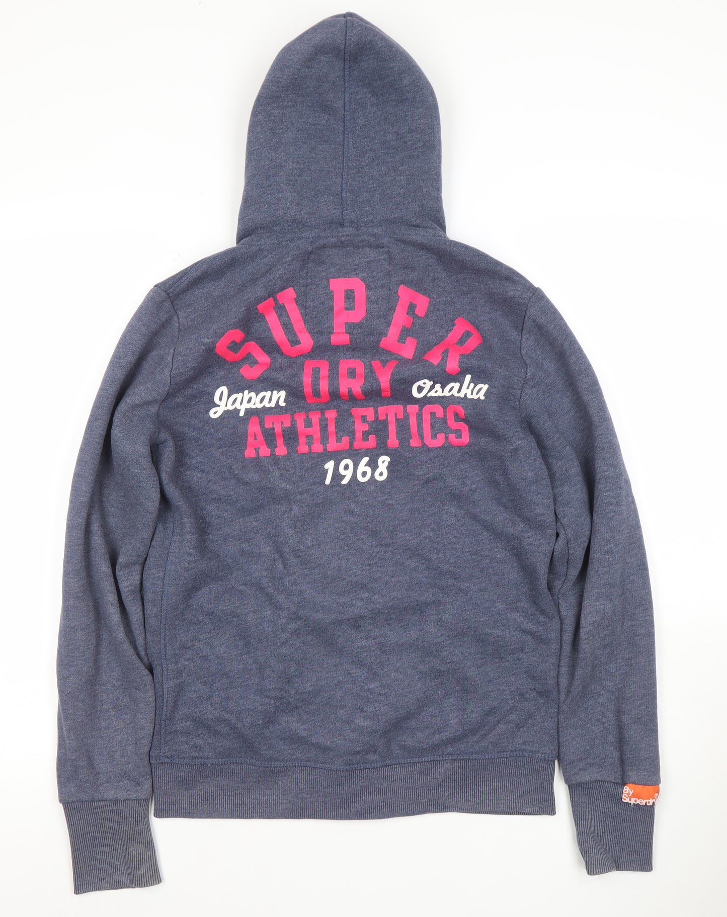 Superdry Women Blue Full Zip Hoodie Small Fleece Lined Casual