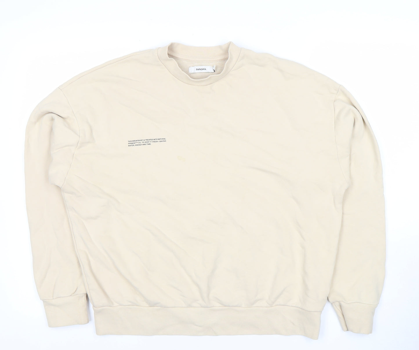 Pangaia Women's Beige Organic Cotton Pullover Sweatshirt Size S