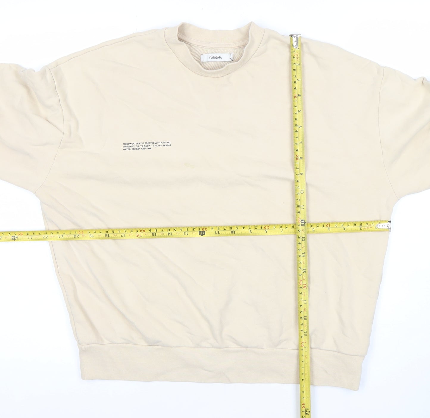 Pangaia Women's Beige Organic Cotton Pullover Sweatshirt Size S