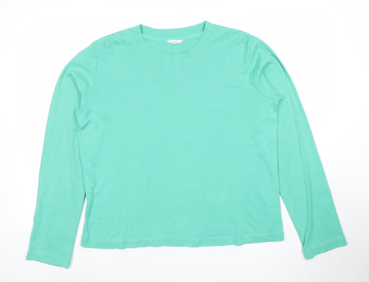 Hush Womens Green Long Sleeve Crew Neck Cotton T-Shirt M