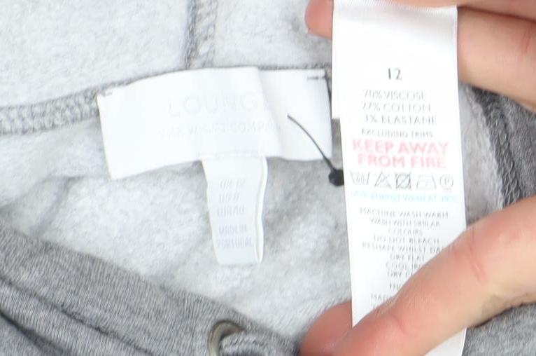 Marks and Spencer Women Grey Lounge Hooded Tunic Sweatshirt Size 12