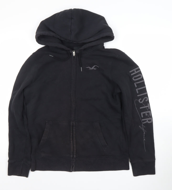 Hollister Men’s Black Full Zip Hoodie S Regular Fit Fleece Lined