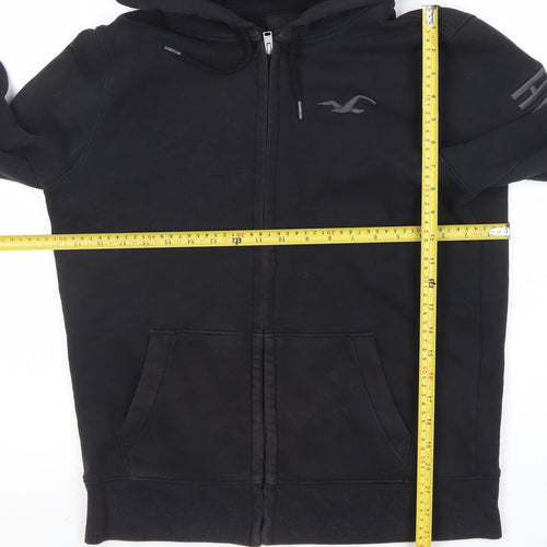 Hollister Men’s Black Full Zip Hoodie S Regular Fit Fleece Lined
