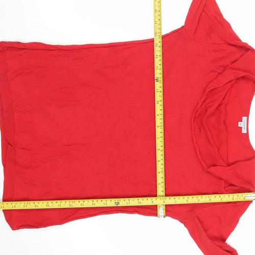 Jigsaw Women’s Red Cotton Cowl Neck Long Sleeve Top XS