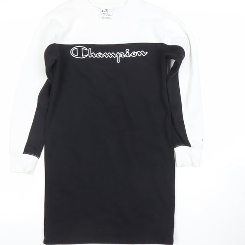 Champion Girls Black & White Logo T-Shirt Dress 9-10 Years