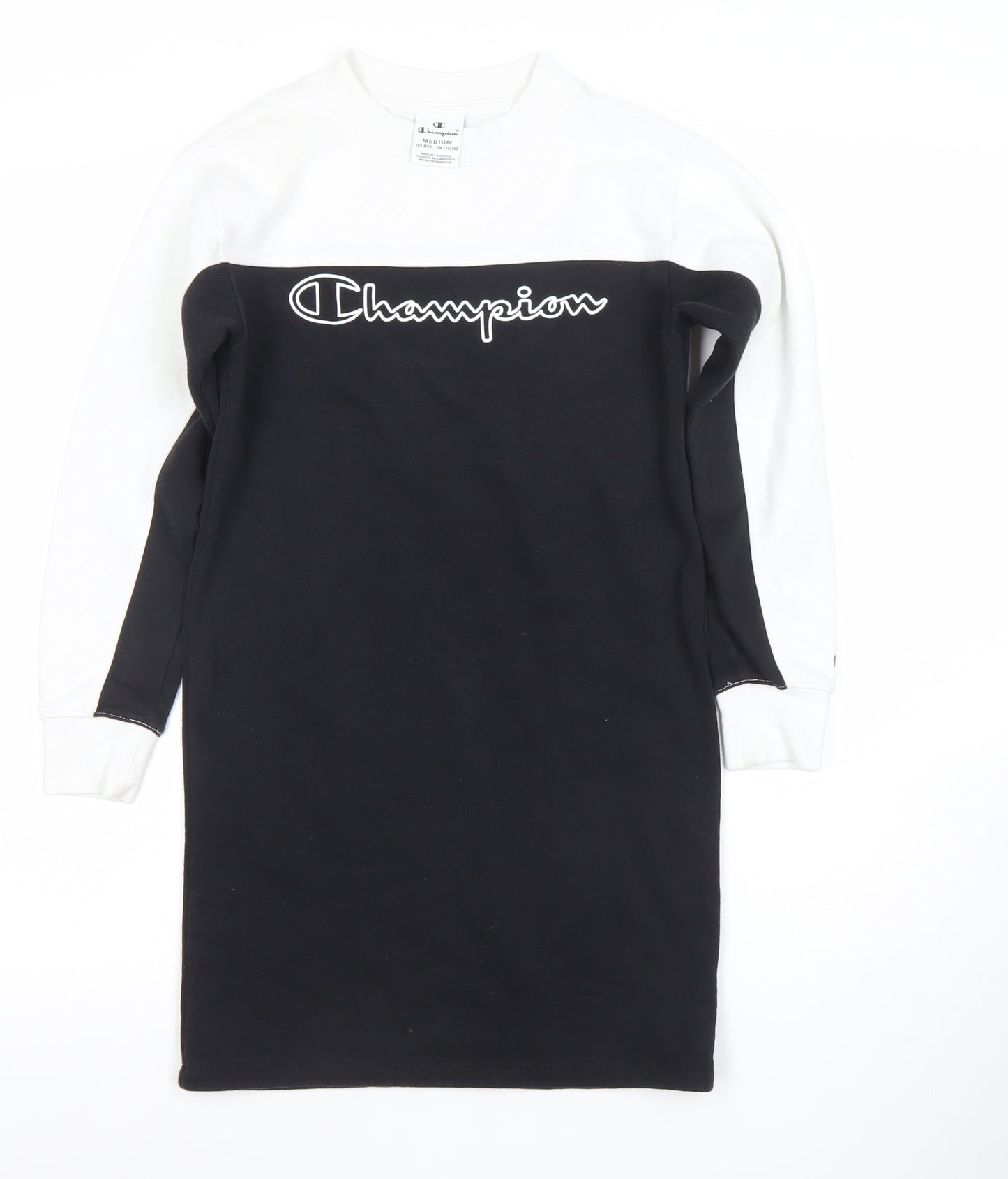 Champion Girls Black & White Logo T-Shirt Dress 9-10 Years