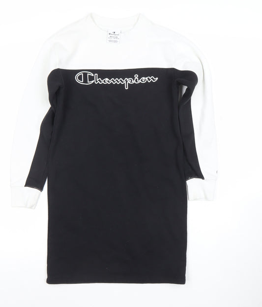 Champion Girls Black & White Logo T-Shirt Dress 9-10 Years