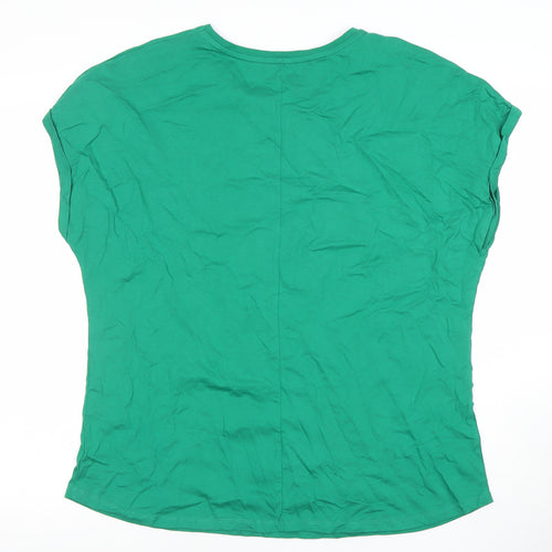Peacocks Women's Green Size 18 Crew Neck Cotton T-Shirt
