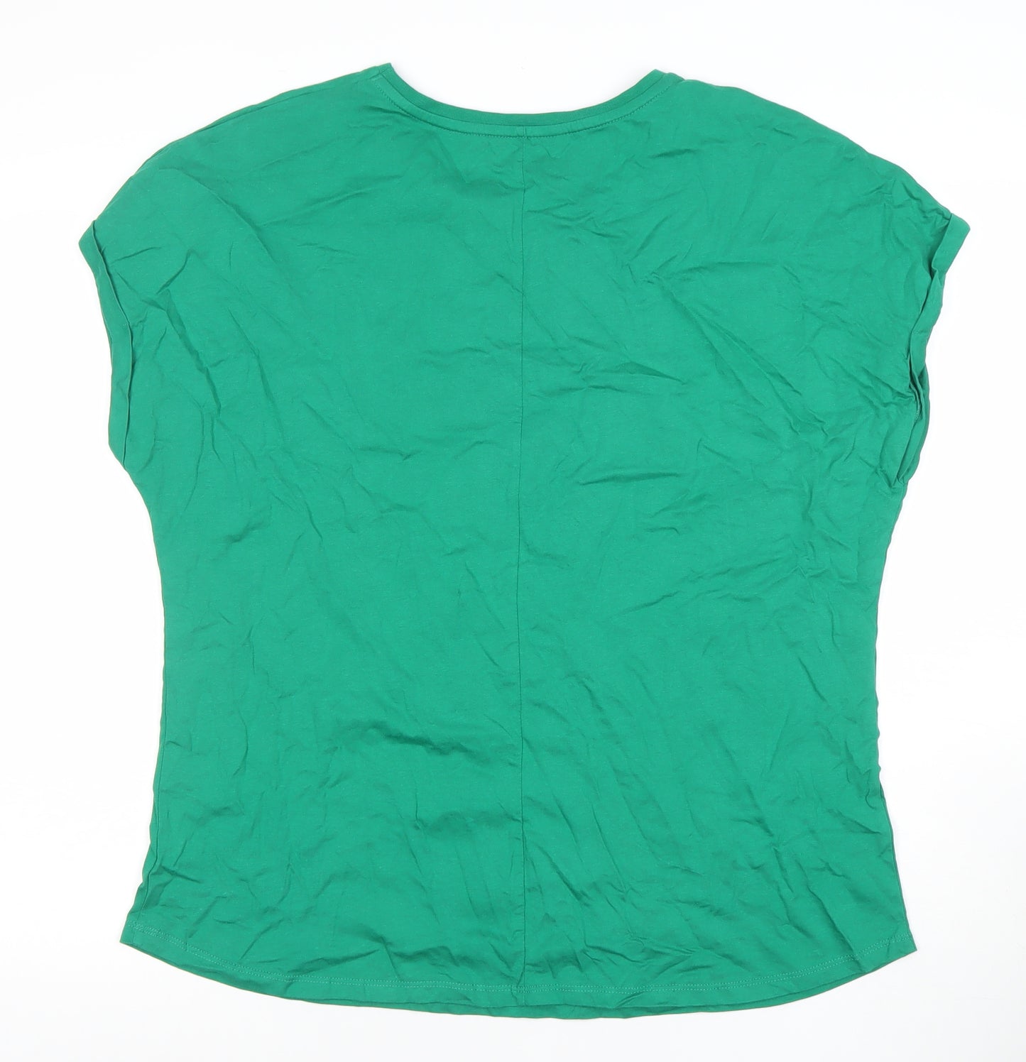 Peacocks Women's Green Size 18 Crew Neck Cotton T-Shirt
