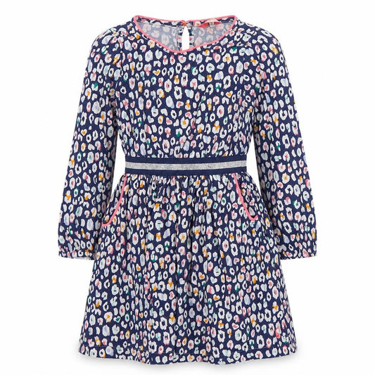 Joules Girls Blue Animal Print Cotton Fit & Flare Dress Age 7 Years