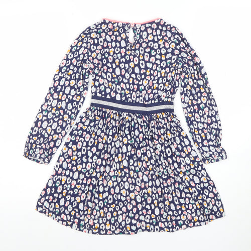 Joules Girls Blue Animal Print Cotton Fit & Flare Dress Age 7 Years