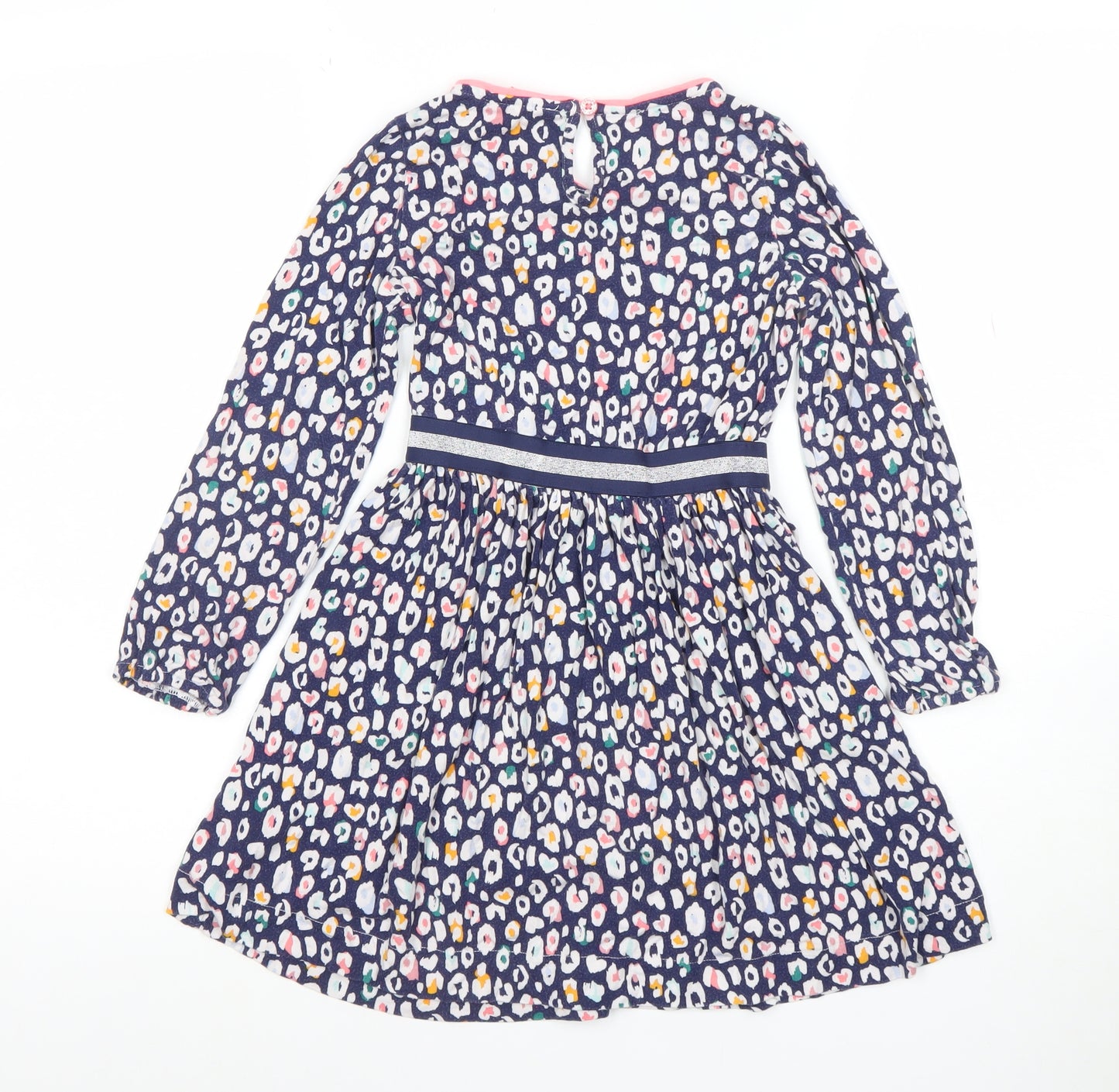Joules Girls Blue Animal Print Cotton Fit & Flare Dress Age 7 Years