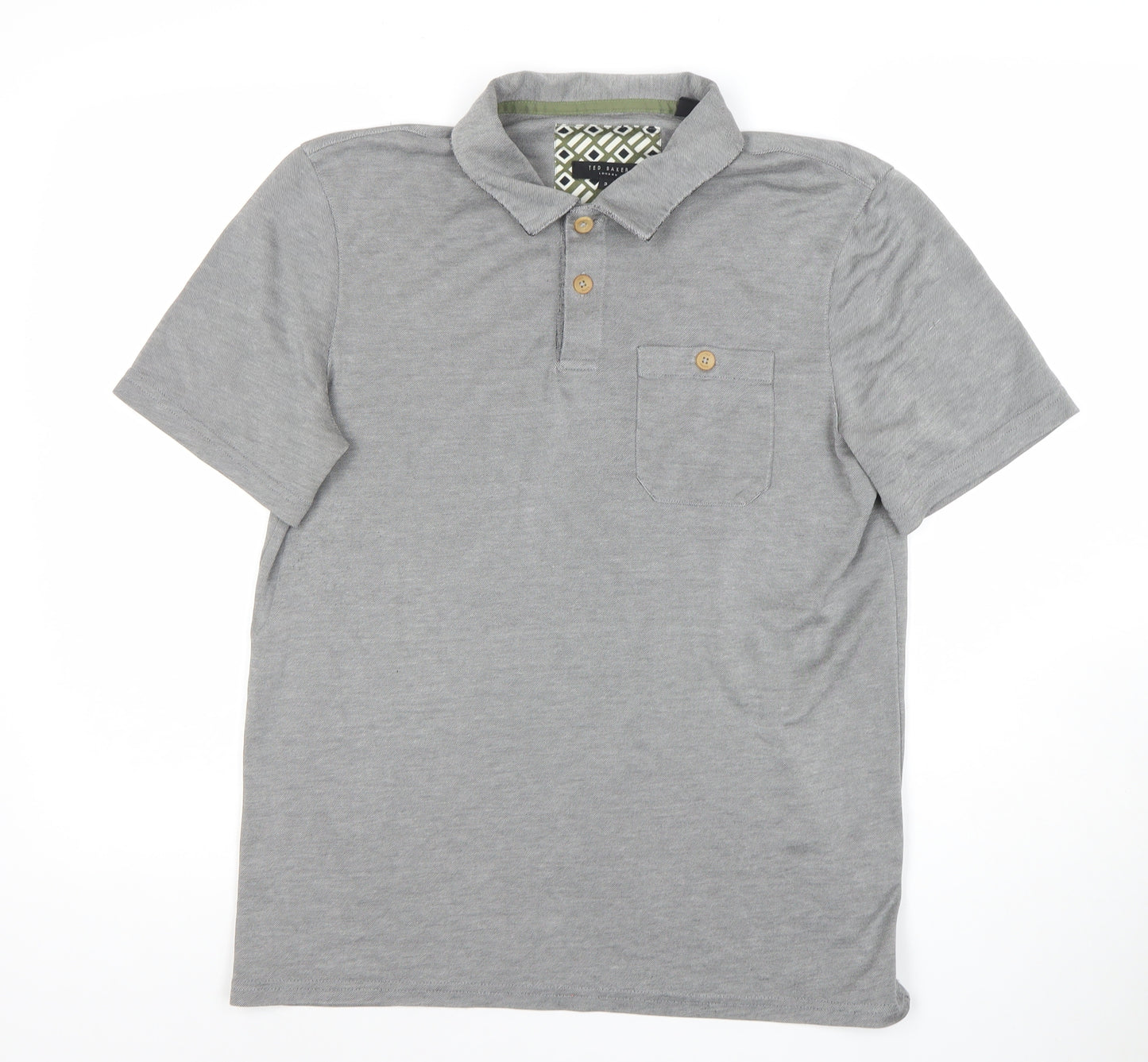 Ted Baker Men’s Grey Cotton Stretch Polo Shirt Size M