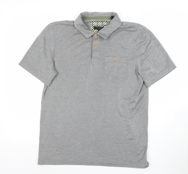 Ted Baker Men’s Grey Cotton Stretch Polo Shirt Size M