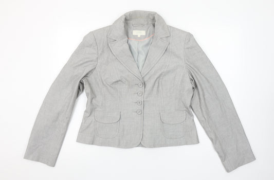 Marks and Spencer Women’s Grey Size 16 Single-Breasted Blazer