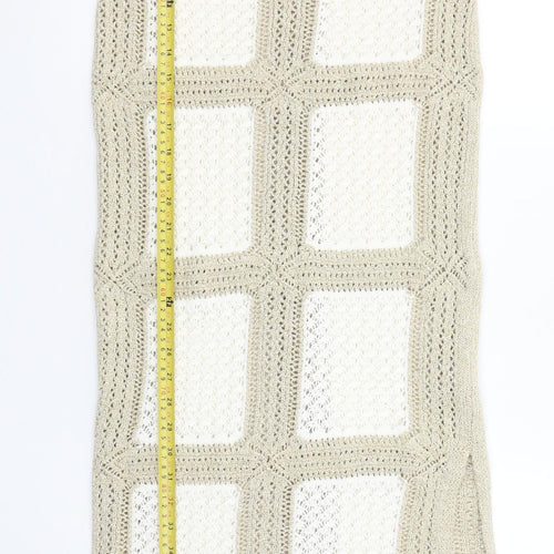 Marks and Spencer Women Beige S Crochet Midi Slip Dress