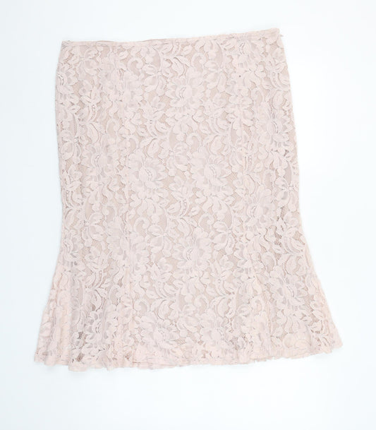 Gallery Women's Pink Lace Pencil Skirt Size 18