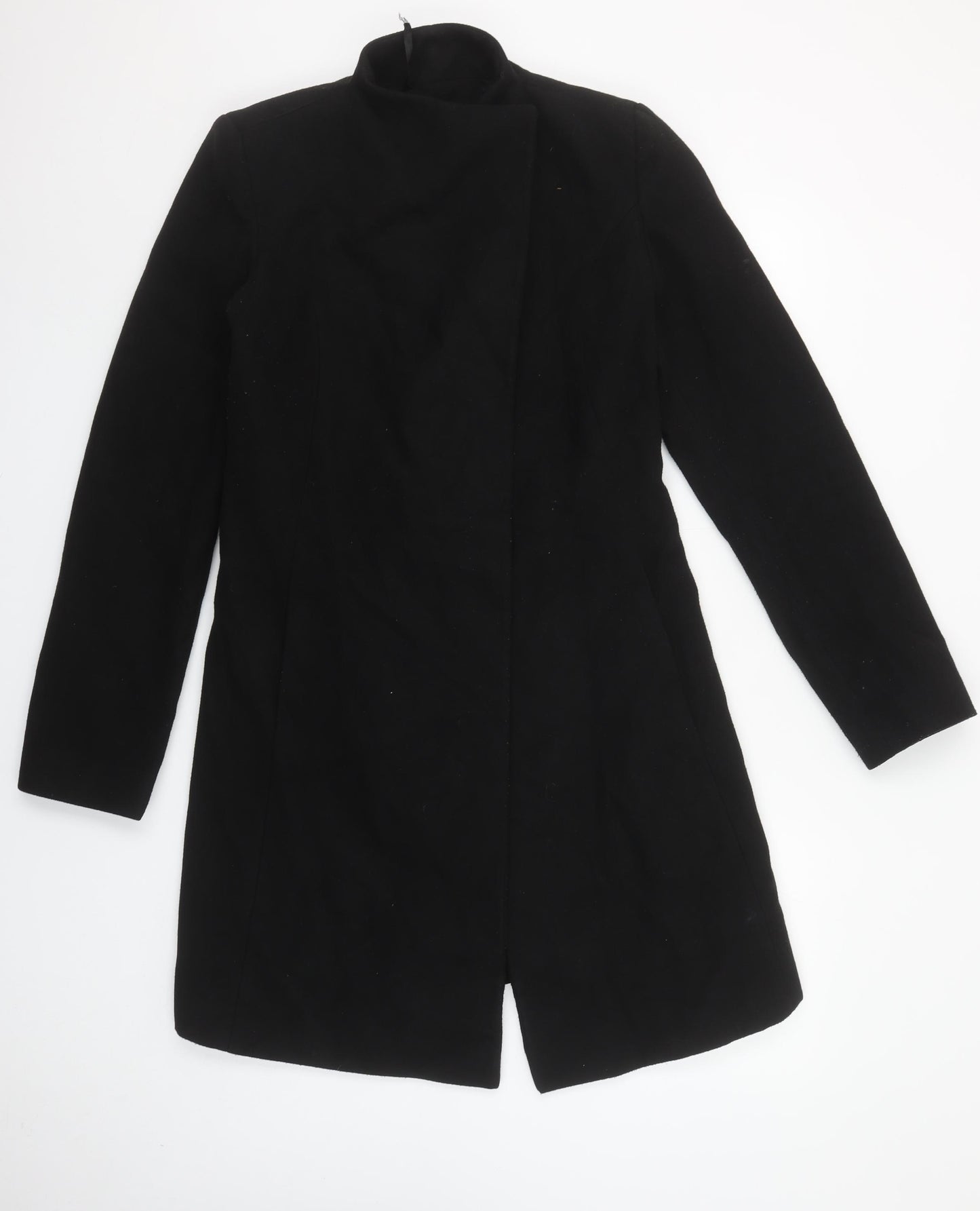 LOVE2WAIT Women's Black Maternity Belted Long Trench Coat Size S