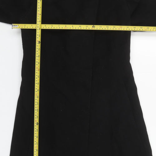 LOVE2WAIT Women's Black Maternity Belted Long Trench Coat Size S