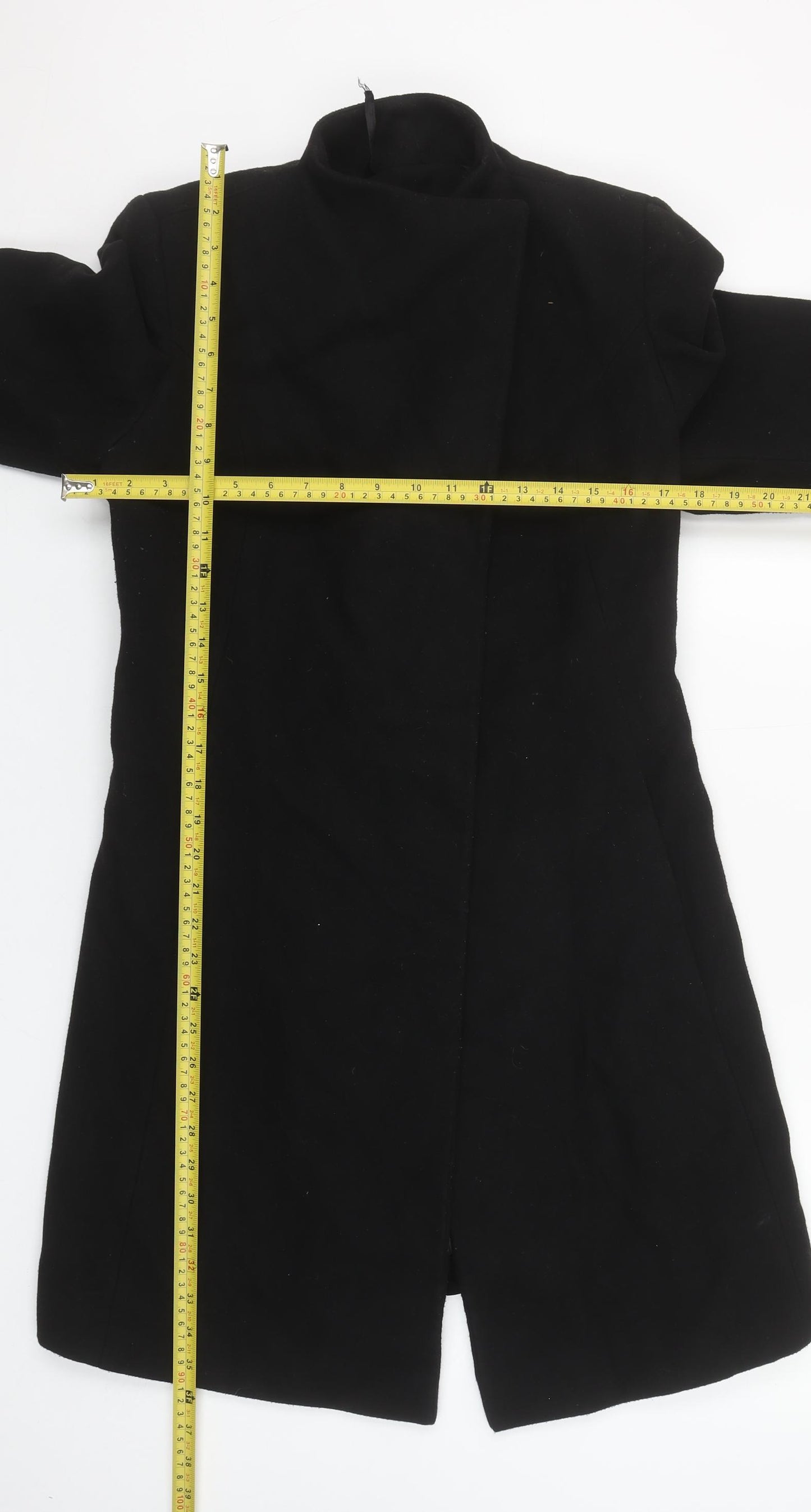 LOVE2WAIT Women's Black Maternity Belted Long Trench Coat Size S