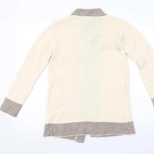 Keynote Women’s Beige Collared Long Sleeve Knit Cardigan Size 12