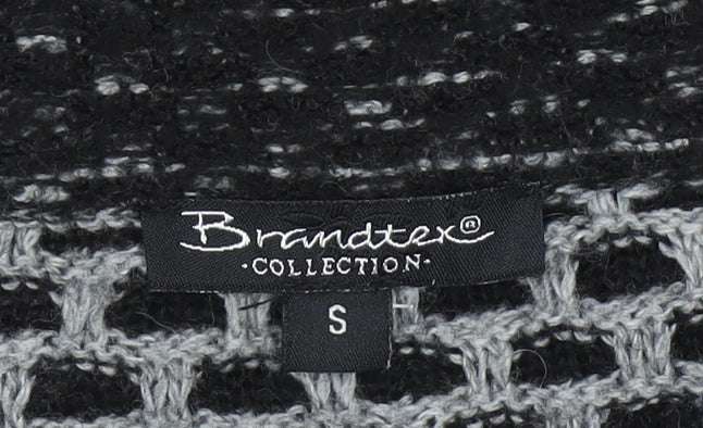 Brandtex Women’s Black Short Sleeve Wool Blend Button Cardigan S