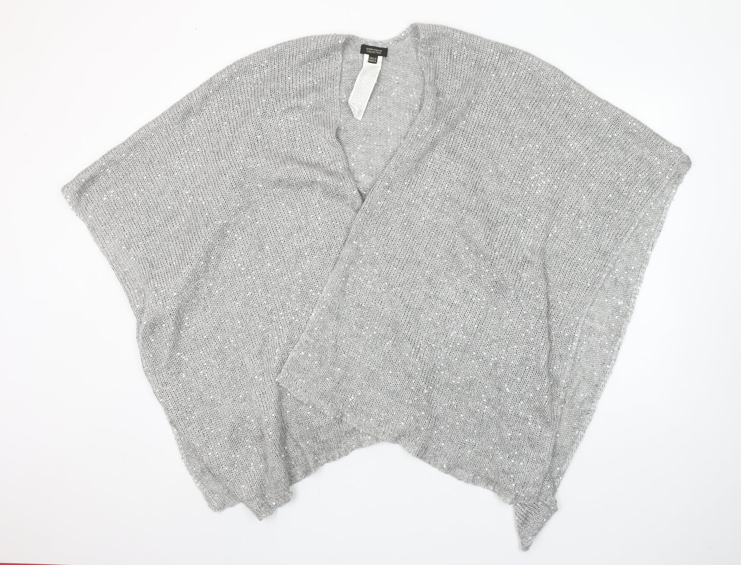 Sfera Femme Collection Women's Grey Knit Shawl Wrap One Size