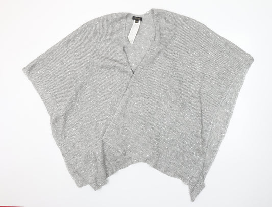 Sfera Femme Collection Women's Grey Knit Shawl Wrap One Size