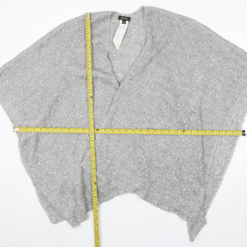 Sfera Femme Collection Women's Grey Knit Shawl Wrap One Size