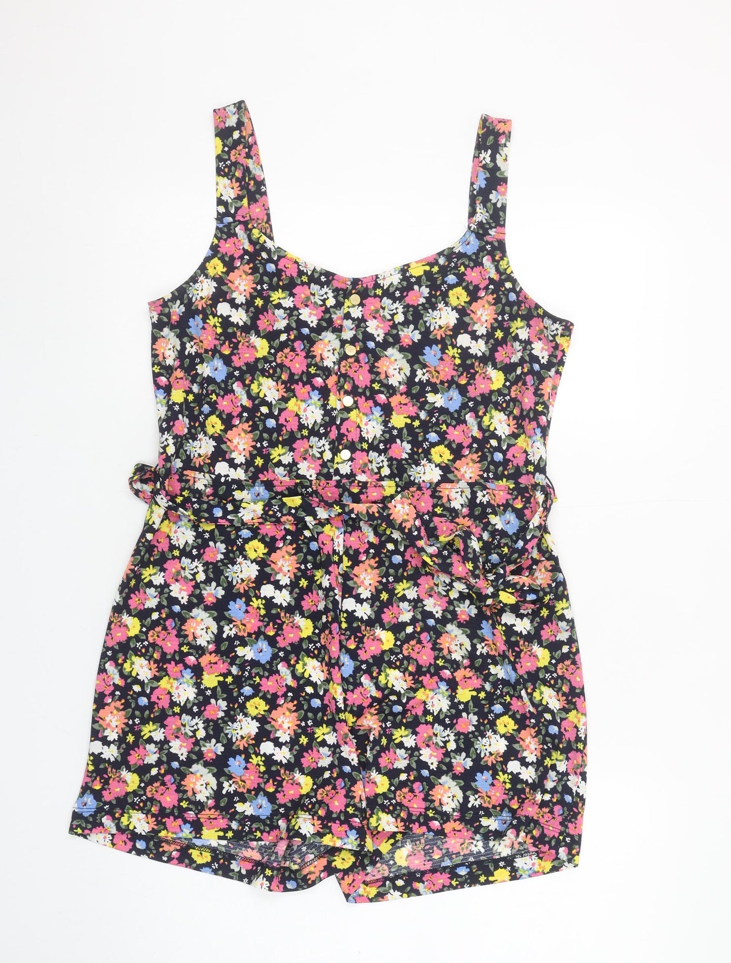St. Bernard for Dunnes Stores Navy Floral Playsuit Women Small Lightweight Summer