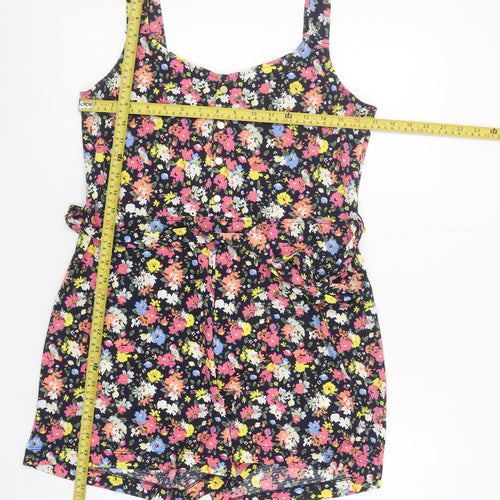 St. Bernard for Dunnes Stores Navy Floral Playsuit Women Small Lightweight Summer