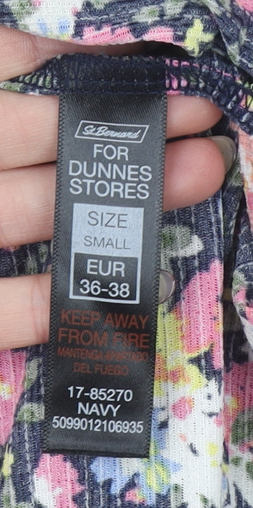 St. Bernard for Dunnes Stores Navy Floral Playsuit Women Small Lightweight Summer