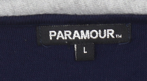 Paramour Womens Grey Blue Asymmetrical Pullover Jumper Size L