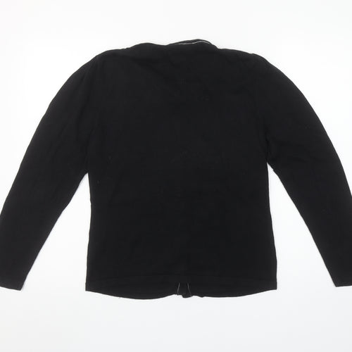 iZ Womens Black Button Cardigan Medium Knit Cotton Blend