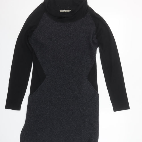 Sandwich Women Black Knit Roll Neck Long Sleeve Shift Dress M