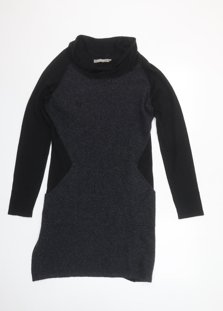 Sandwich Women Black Knit Roll Neck Long Sleeve Shift Dress M
