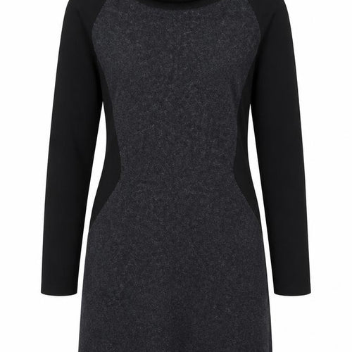 Sandwich Women Black Knit Roll Neck Long Sleeve Shift Dress M
