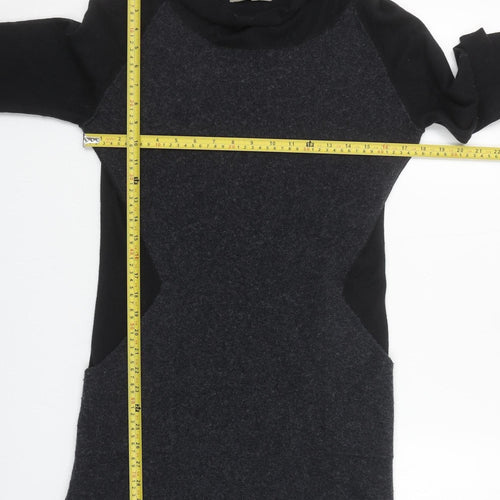 Sandwich Women Black Knit Roll Neck Long Sleeve Shift Dress M