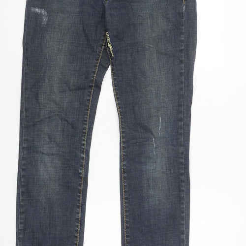 Guess Women's Blue Straight Leg Stretch Jeans Size 30 Mid Rise
