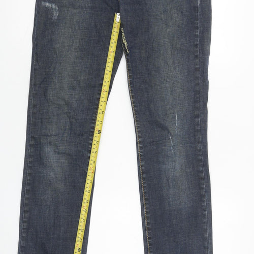 Guess Women's Blue Straight Leg Stretch Jeans Size 30 Mid Rise