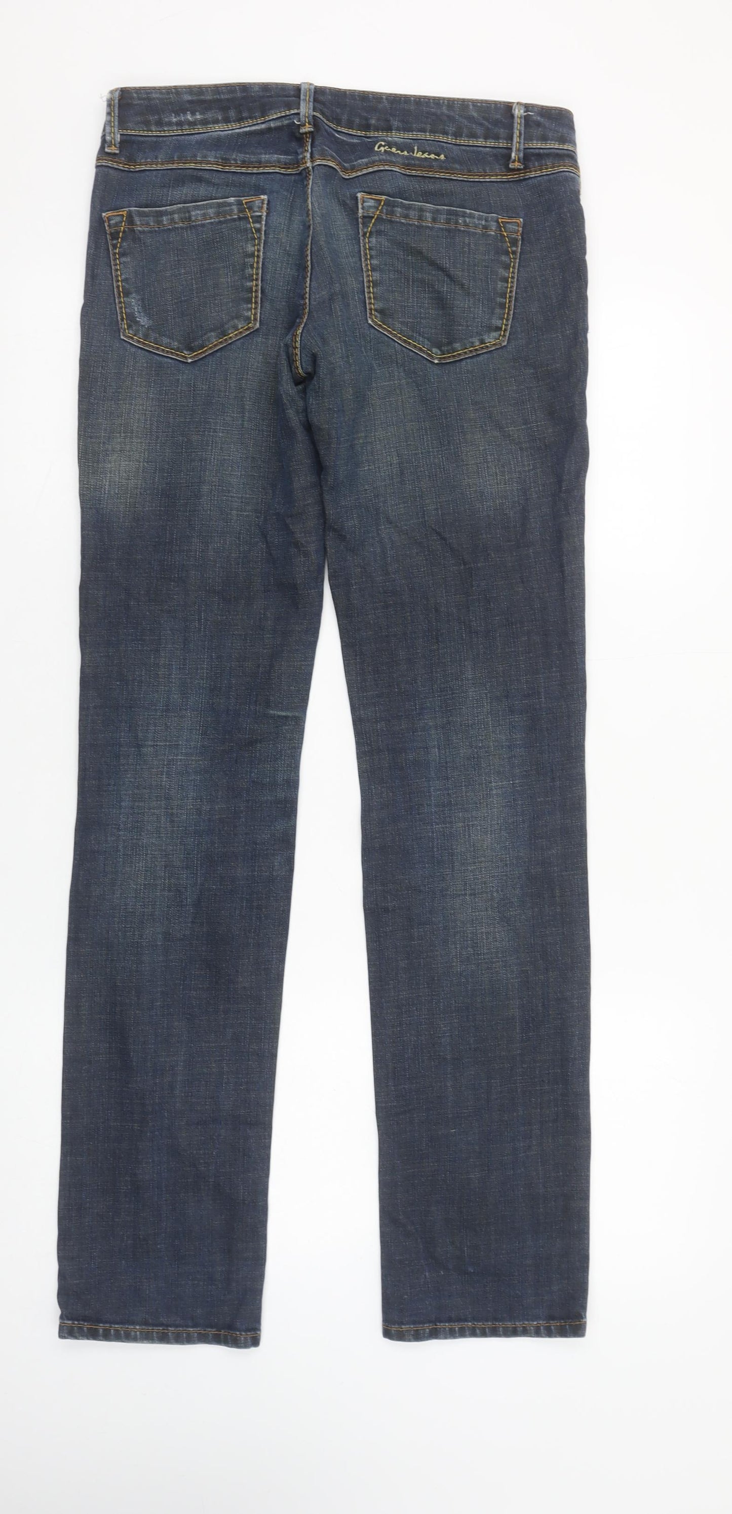 Guess Women's Blue Straight Leg Stretch Jeans Size 30 Mid Rise