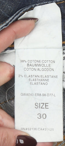 Guess Women's Blue Straight Leg Stretch Jeans Size 30 Mid Rise