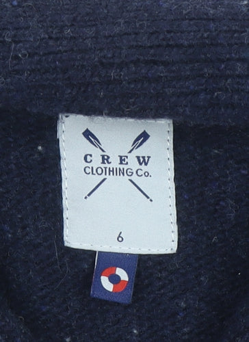 Crew Clothing Boys Navy Lambswool Shawl Collar Jumper Size 6 Years